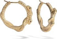 Awe Inspired Twisted Serpents Hoop Earrings