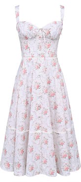 HOUSE OF CB Chiarina Floral Print Midi Dress