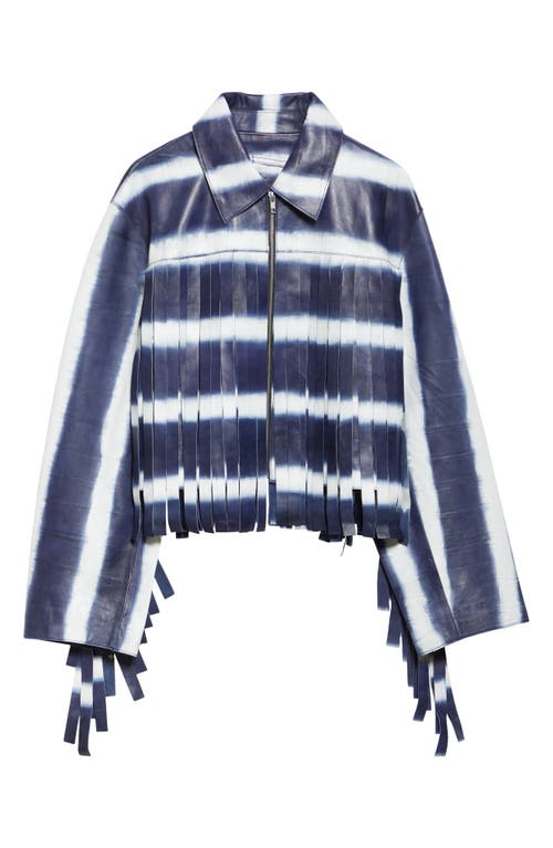 STAND STUDIO STAND STUDIO CHARLOTTA FRINGE STRIPE CROP LEATHER JACKET 