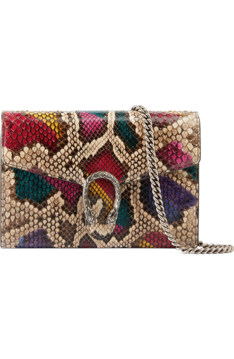 Gucci Dionysus Genuine Python Clutch, Main, color,