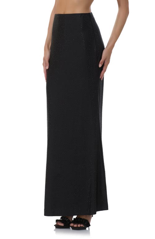 Afrm Tegan Metal Stud Jersey Maxi Skirt In Black