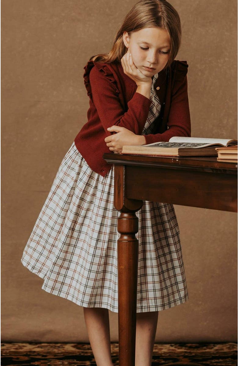 Hope & Henry Girls' Organic Stretch Poplin Sash Dress, Toddler, Alternate, color, Homeroom Check