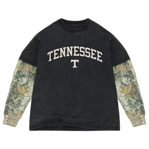 Men's Uscape Apparel  Black/Camo Tennessee Volunteers Back Bay Twofer Heavyweight Long Sleeve T-Shirt