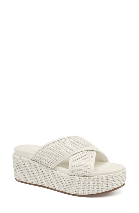 Crisscross Platform Wedge Sandal (Women)