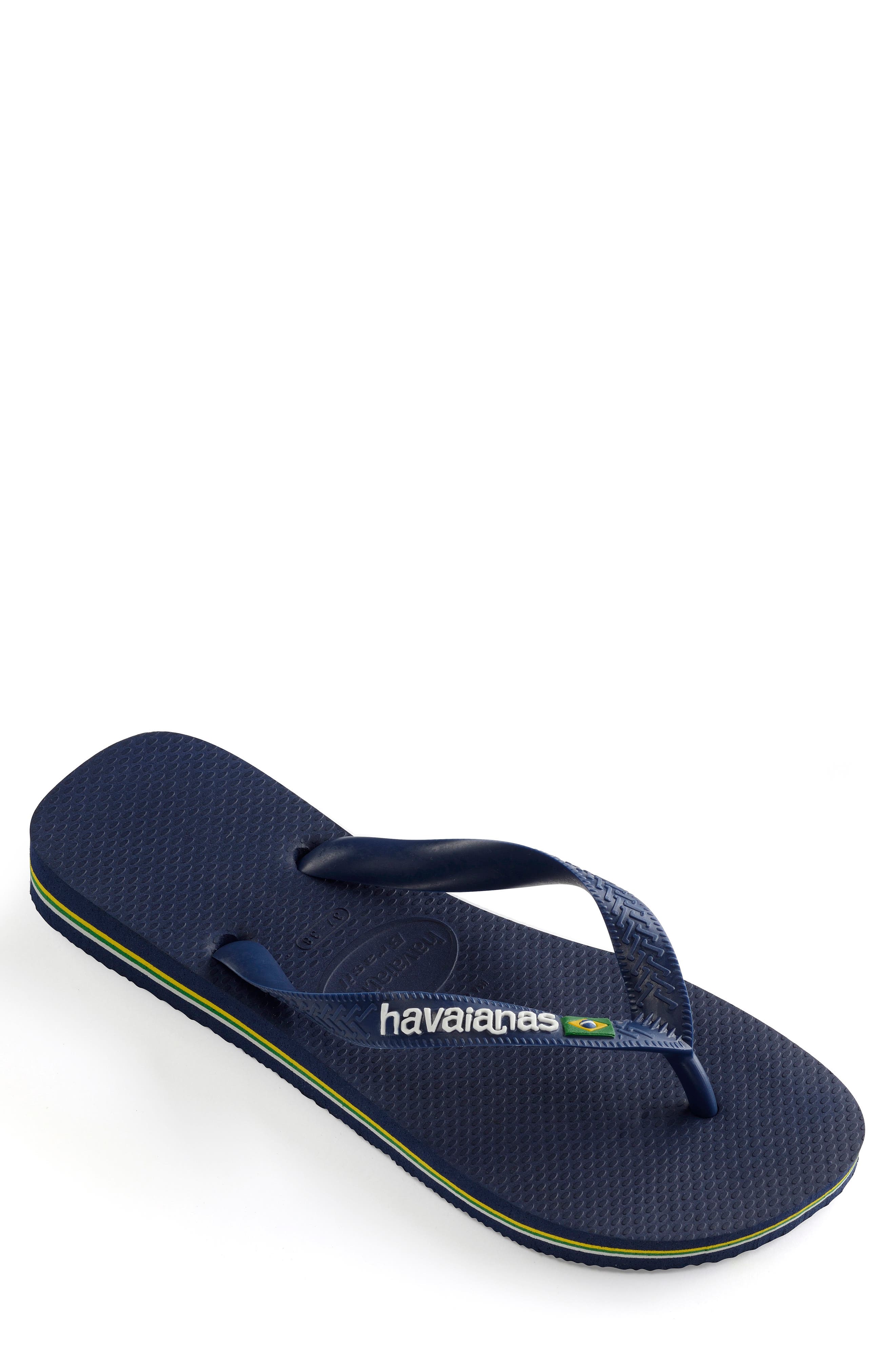 Brazil Logo Flip Flop, Alternate, color, NAVY BLUE