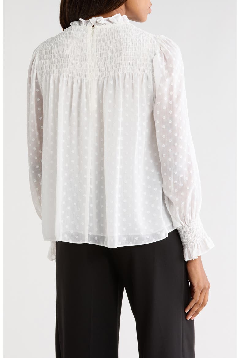 Clip Dot Long Sleeve Top, Alternate, color, SNOW