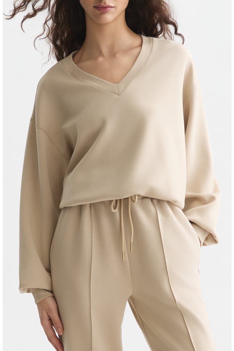 V-Neck Sweatshirt, Main, color, DOESKIN