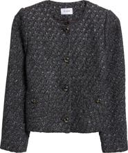 ST. JOHN Metallic Wool Blend Knit Jacket