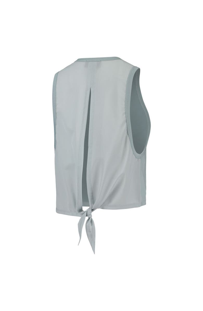 THE WILD COLLECTIVE Women's The Wild Collective Light Blue Chicago Cubs Open Back Twist-Tie Tank Top, Alternate, color, Light Blue