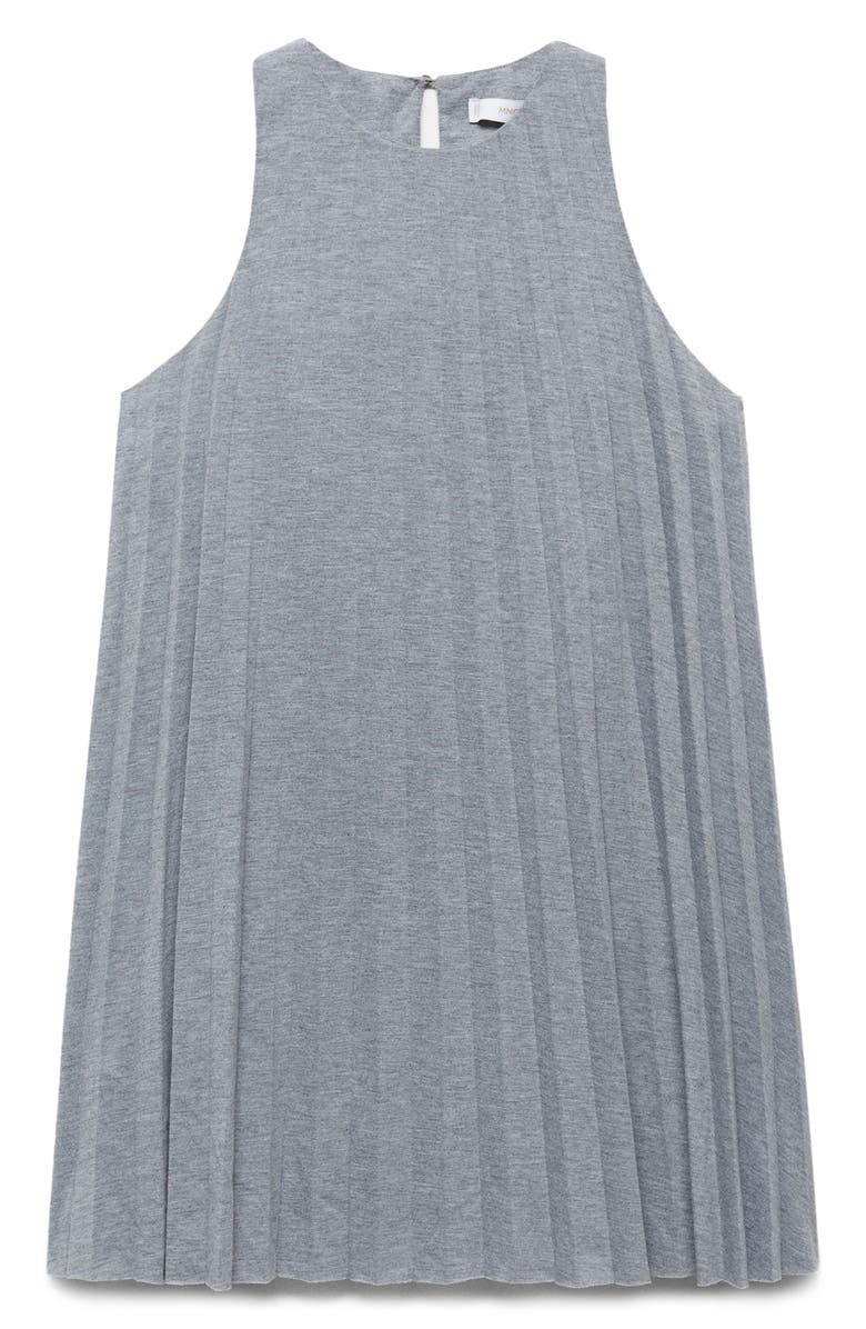 MANGO Pleated Sleeveless Trapeze Minidress, Alternate, color,
