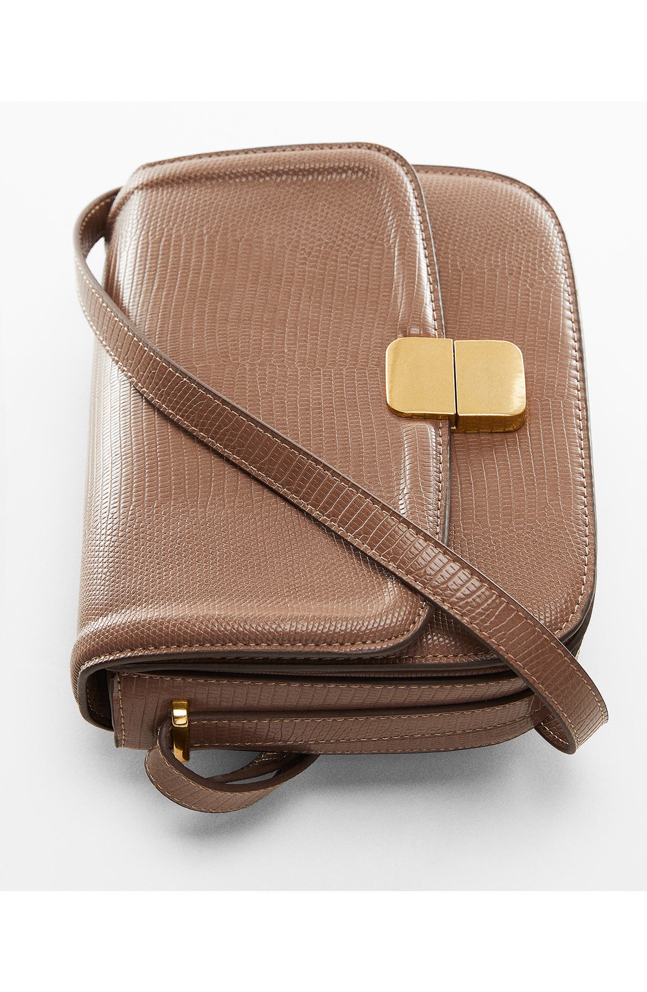 MANGO Lizard Embossed Crossbody Bag, Alternate, color, 