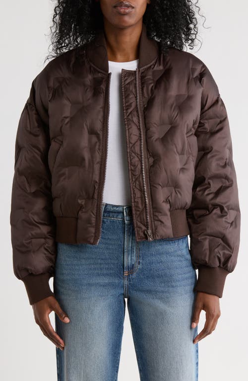 Hudson Jeans Embossed Quilted Bomber Jacket In Brown