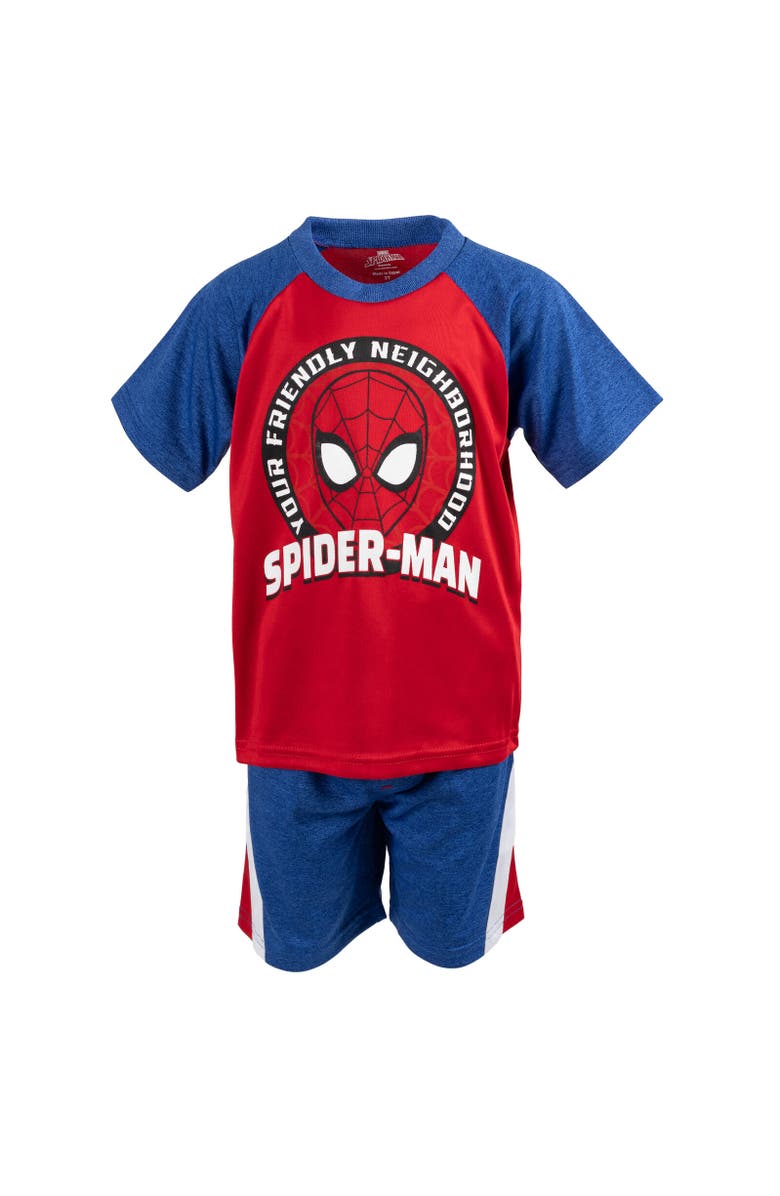Marvel Spider-Man 3pc Tank Top, Tee & Shorts Set, Alternate, color, Blue /Gray /Red