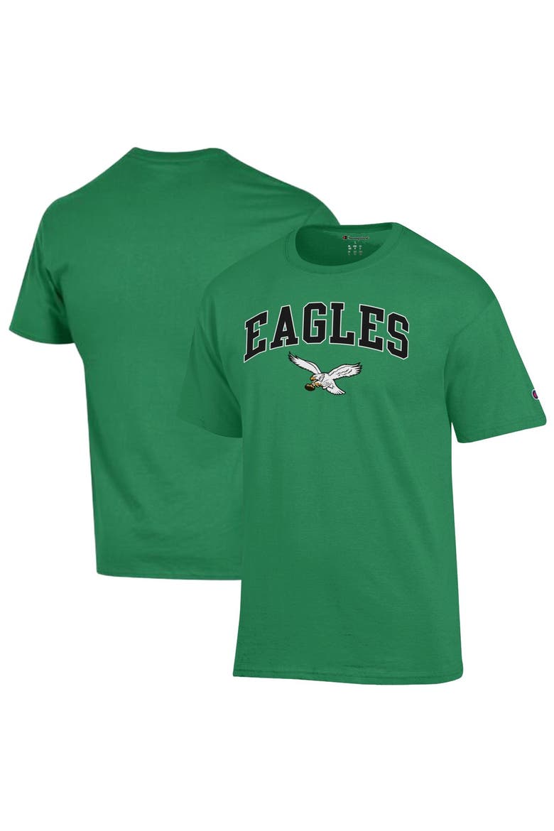 Men's Champion Kelly Green Philadelphia Eagles Arch Over Logo T-Shirt, Main, color, Kelly Green