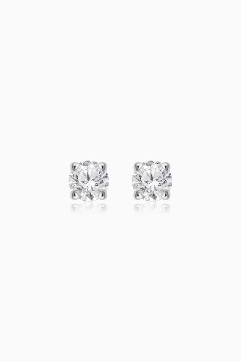 14K Gold Shine Bright Diamond Mini Studs, Alternate, color, White Gold