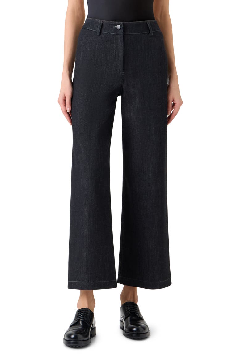 Caia High Waist Crop Straight Leg Jeans, Main, color, BLACK DENIM
