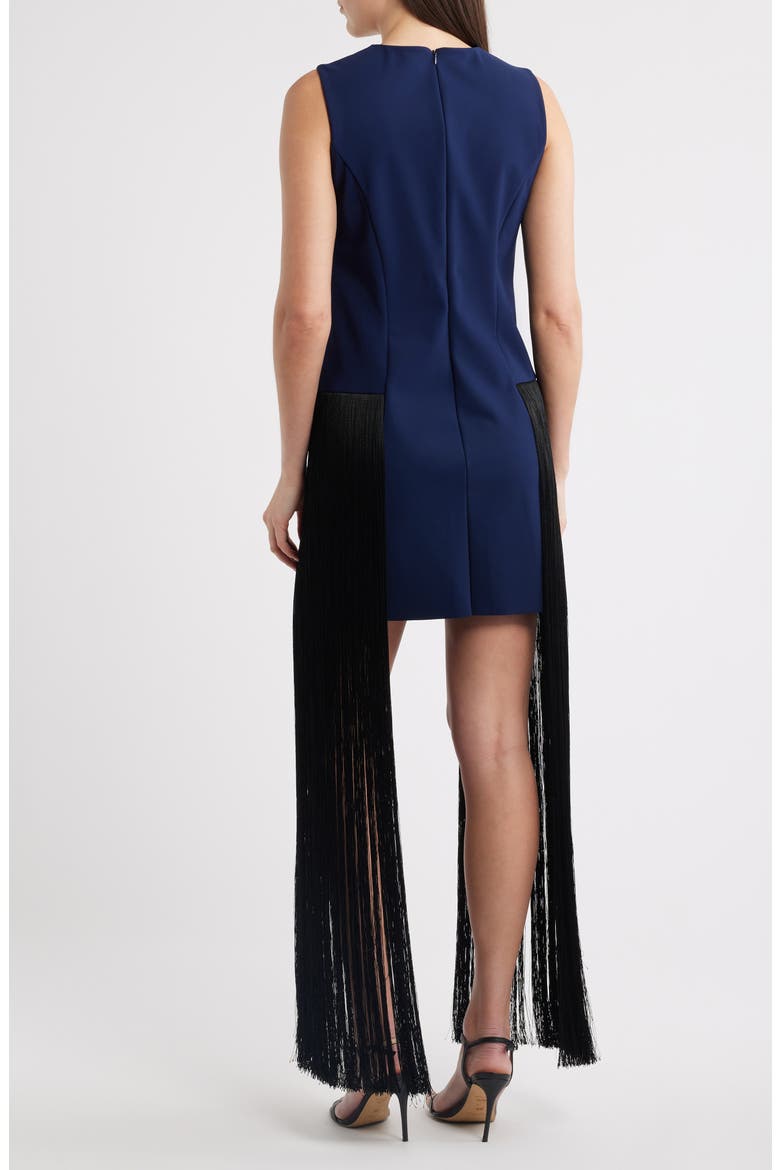 Salix Long Fringe Cocktail Dress, Alternate, color, NAVY/BLACK