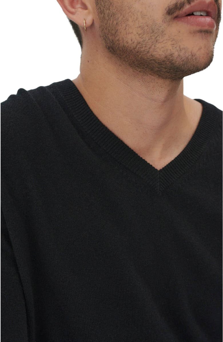 GOBI Mongolian Cashmere Essential V-Neck Cashmere Sweater, Alternate, color, Black