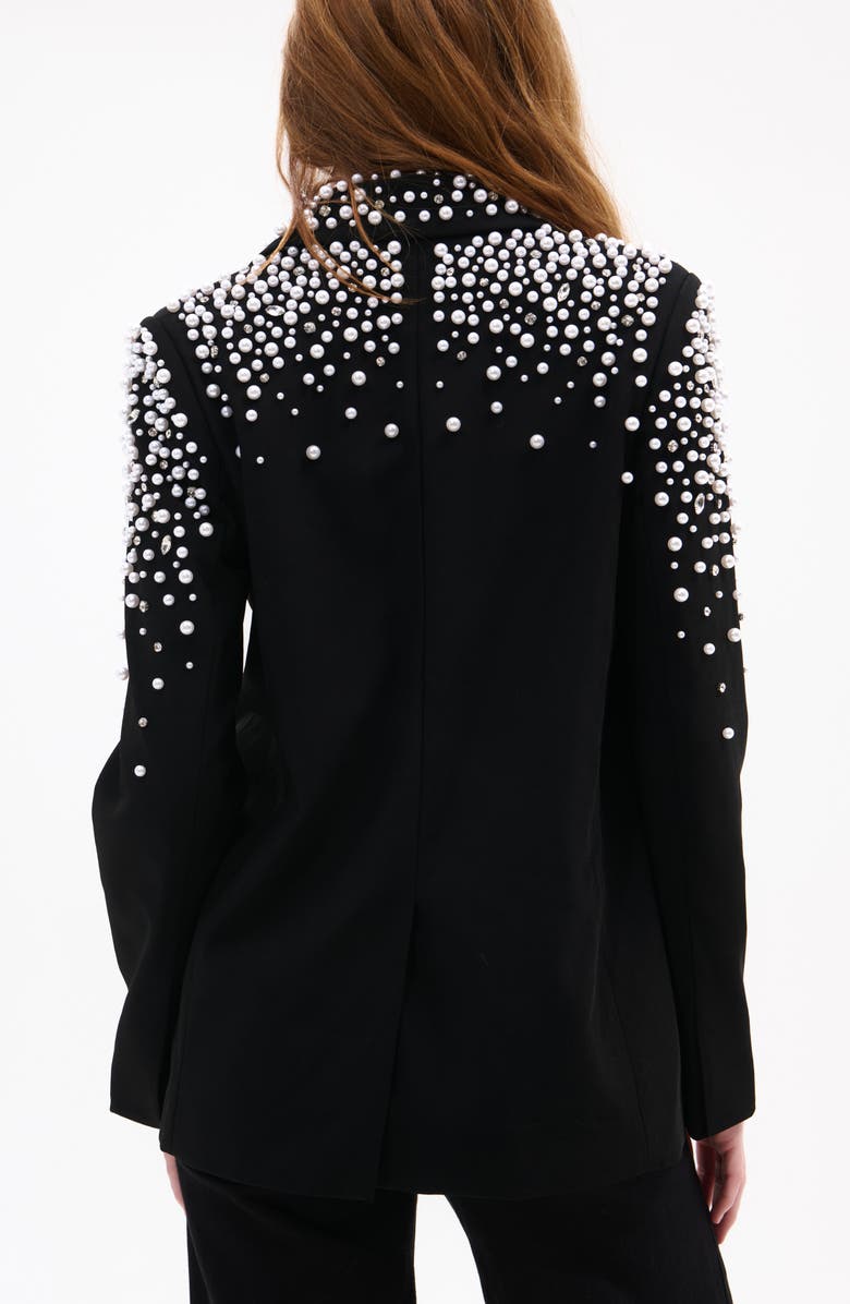 AZALEA WANG Pearlized Embellished Blazer, Alternate, color, Black