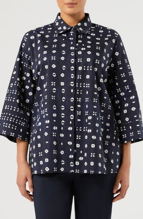 Faro Geometric Print Cotton Shirt
