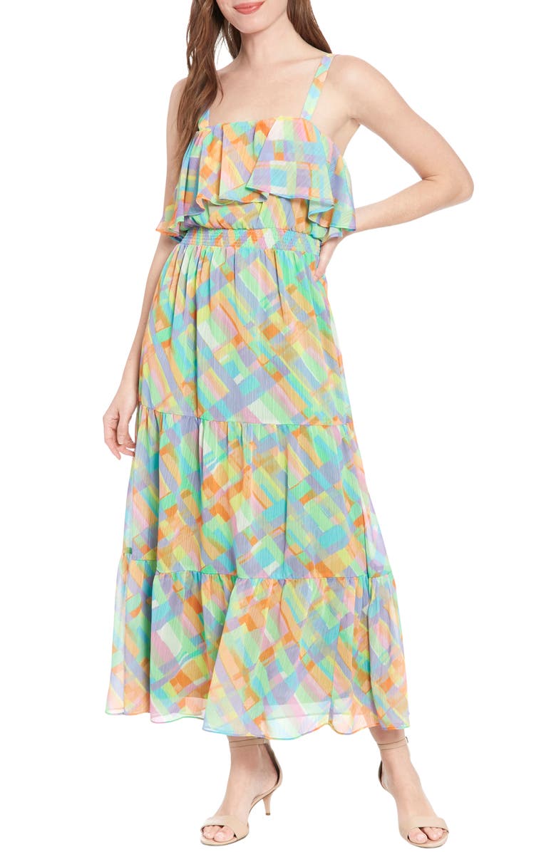 London Times Tiered Maxi Sundress, Main, color, 