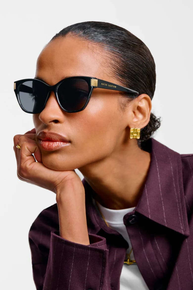 Sydney Cat-Eye Sunglasses in Black, Alternate, color, Black