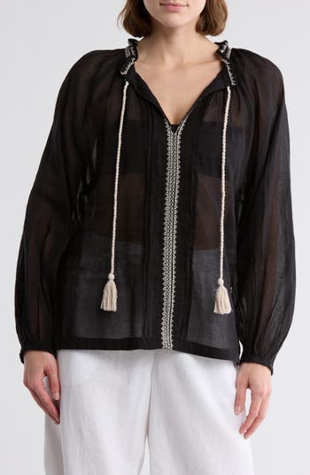 ELAN ELAN EMBROIDERED COTTON COVER-UP TUNIC