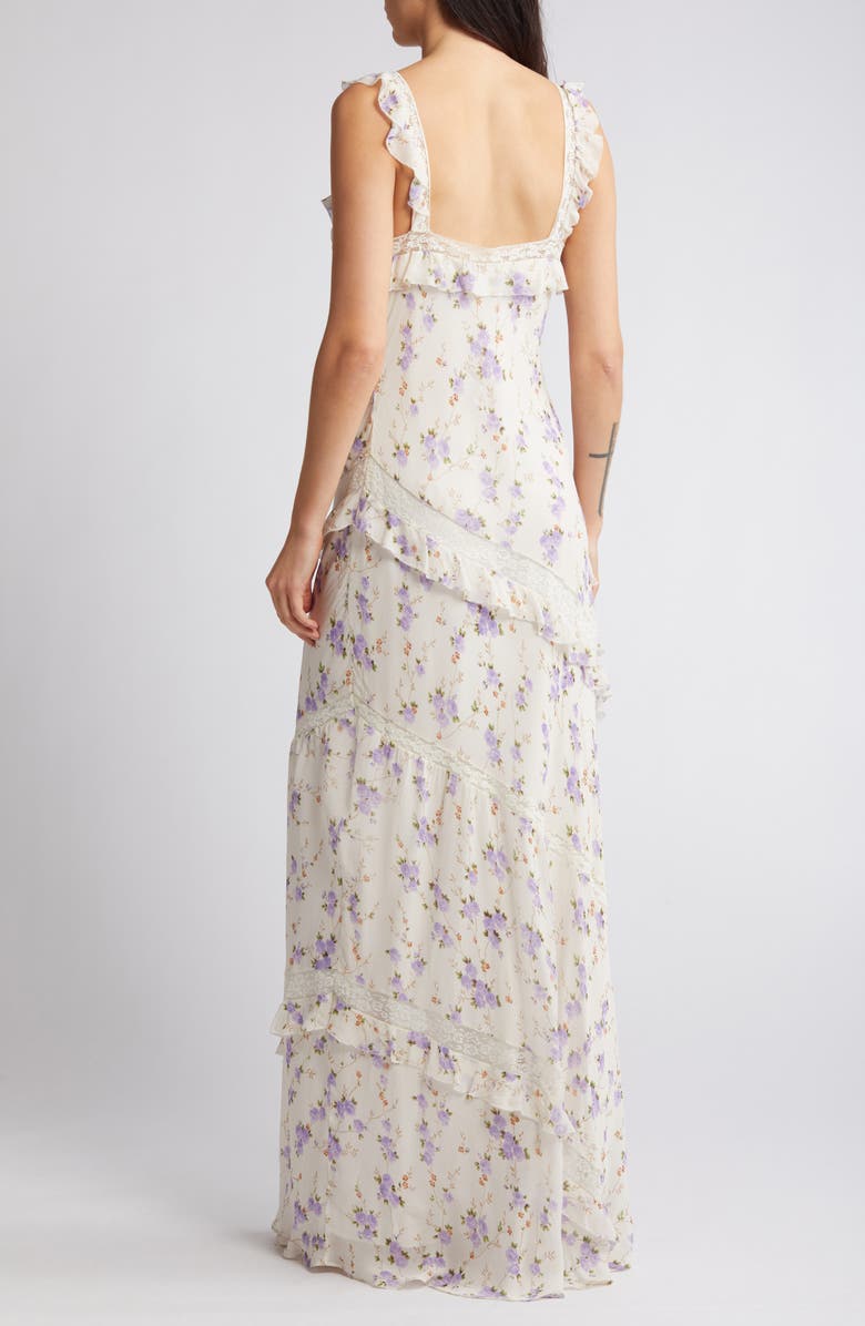 LoveShackFancy Radiance Floral Ruffle Maxi Dress, Alternate, color, 