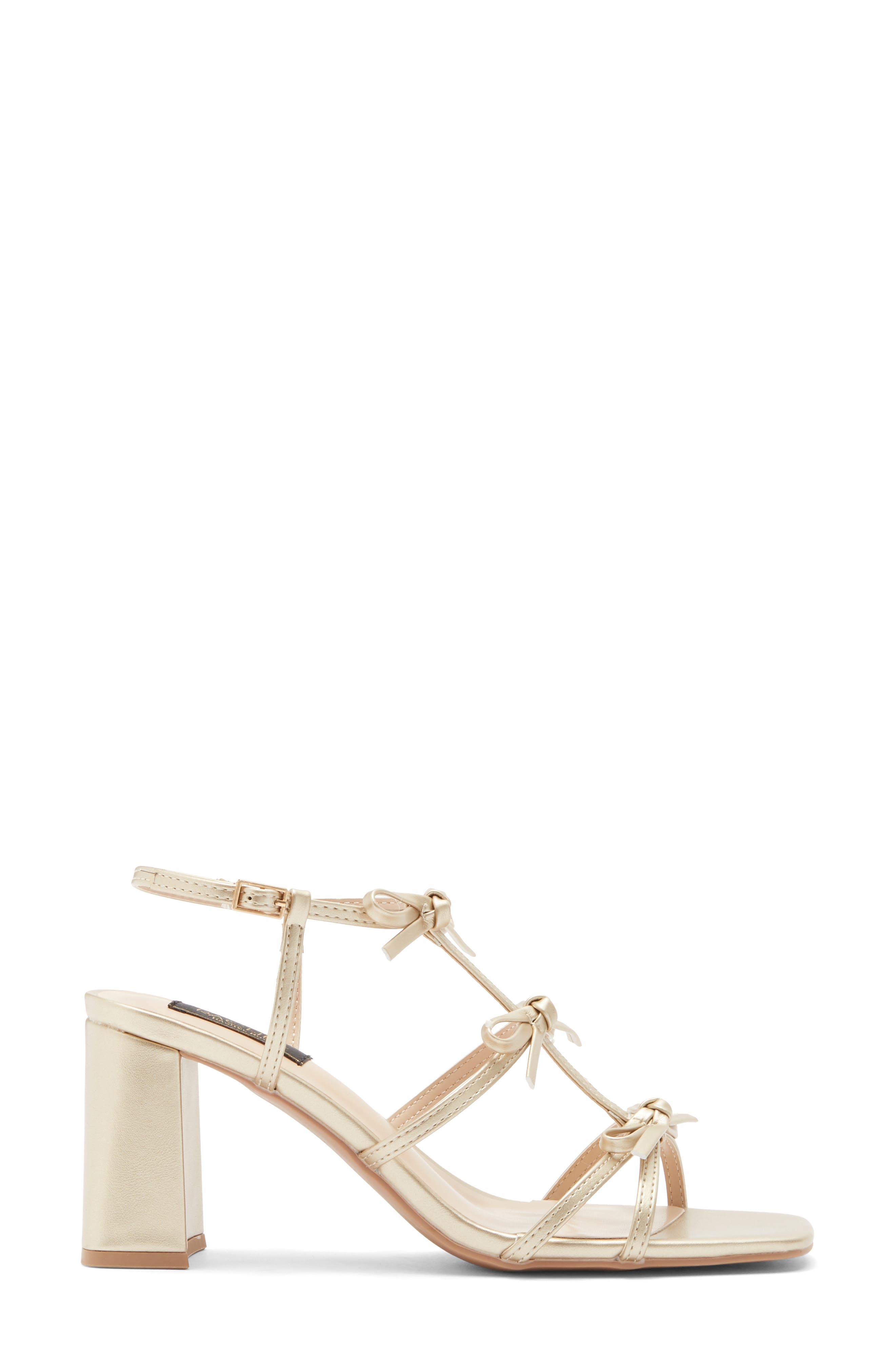 Cologne Bow Block Heel Sandal, Alternate, color, GOLD