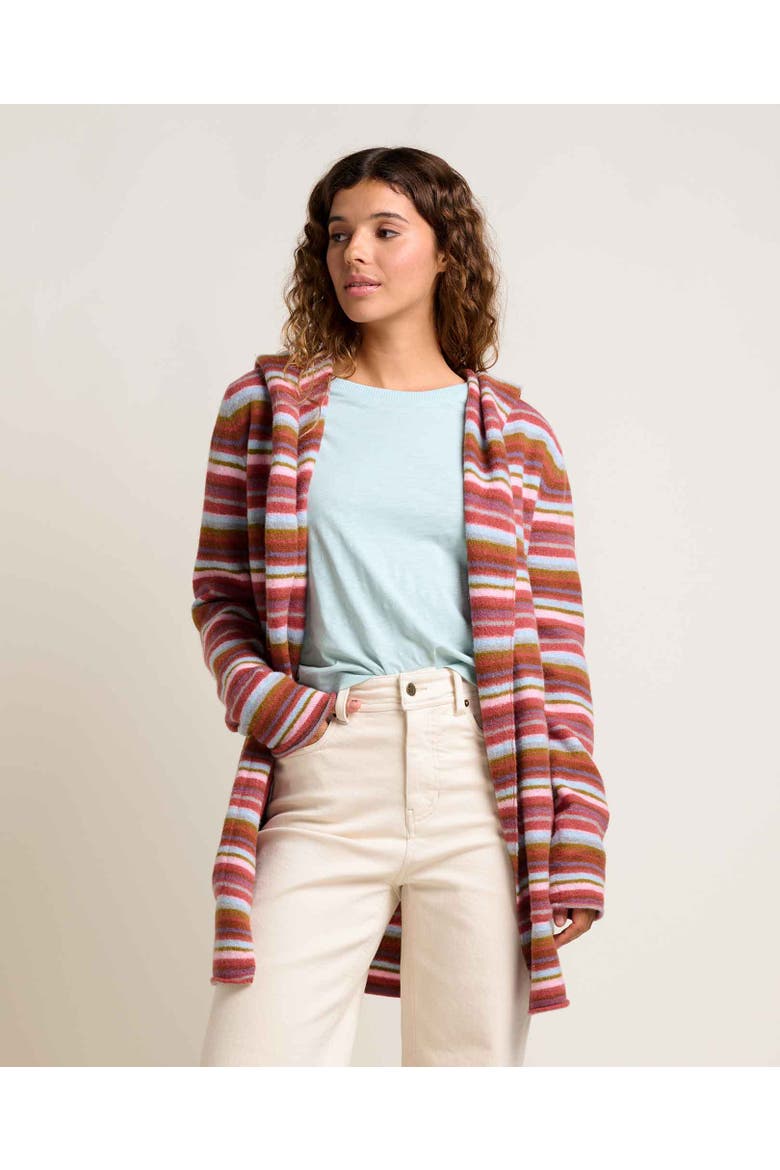 Merino Heartfelt Hoodie, Alternate, color, Dusty Cedar Stripe