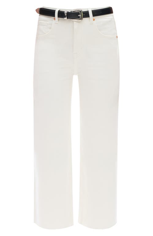Bayeas High Waist Raw Hem Wide Leg Jeans In White
