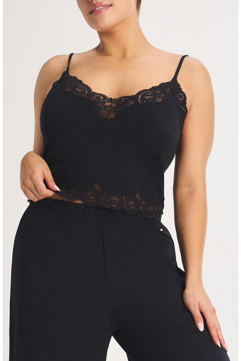 Swirly Girly Pajama Camisole, Main, color, BLACK CAVIAR