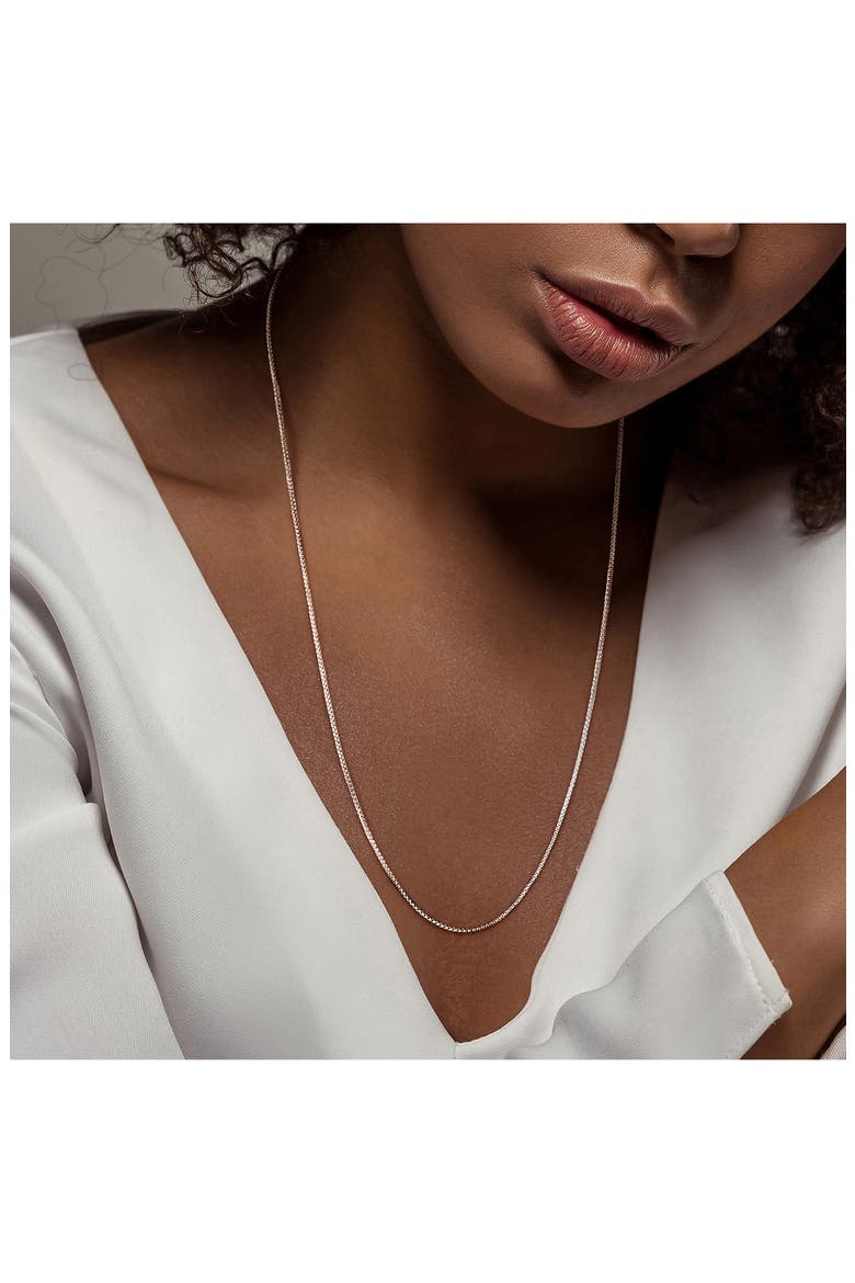 Box Link Chain Necklace, 1.40mm, Alternate, color, SILVER