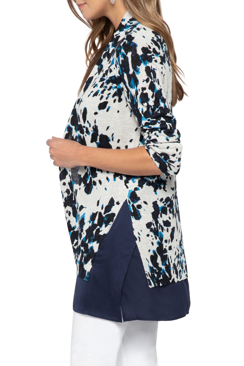 Positive Outlook Chiffon Trim Cardigan, Alternate, color, MULTI