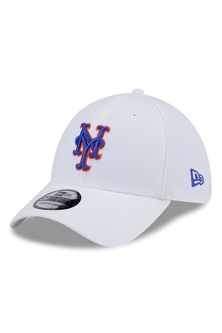 Men's New Era White New York Mets Evergreen 39THIRTY Flex Hat, Main, color, White