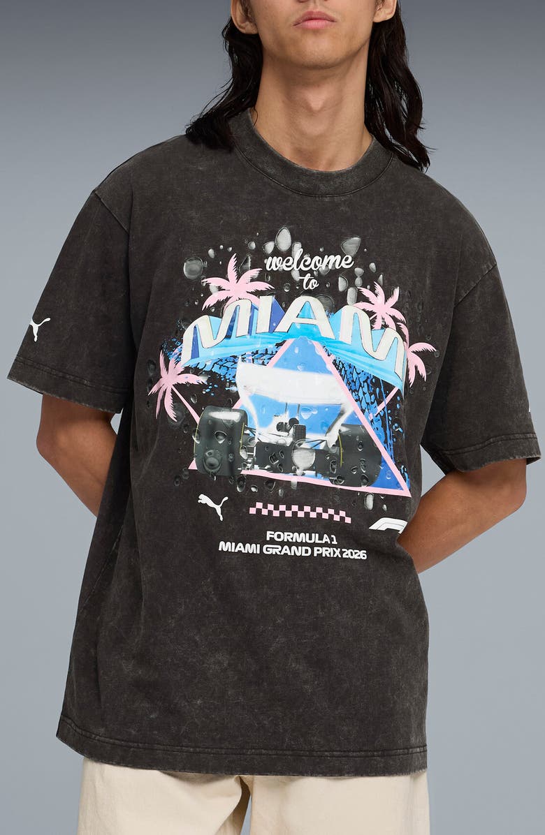 PUMA x F1 Miami Washed Cotton Graphic T-Shirt, Main, color, 