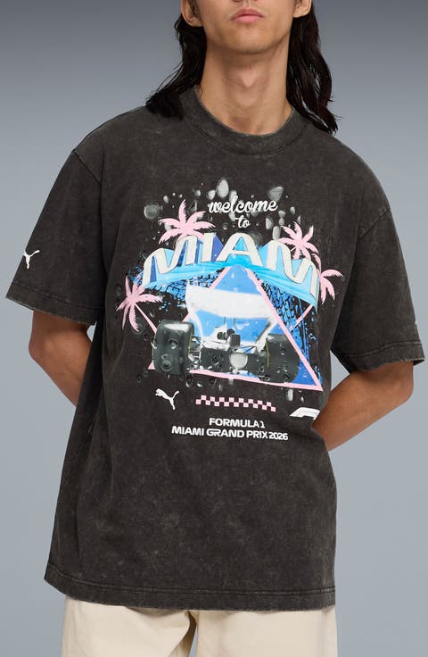 x F1 Miami Washed Cotton Graphic T-Shirt