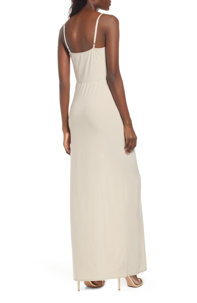 WAYF The Layla Ruched Cowl Neck Gown, Alternate, color, Champagne
