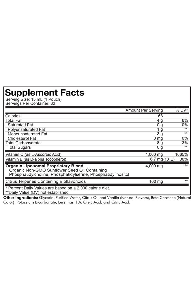 Nanofood Liposomal Vitamin C + E Liquid Supplement, Alternate, color, White