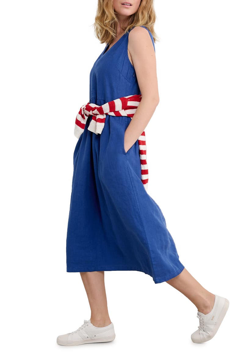 Lowland Heather Linen Dress, Alternate, color, BRIGHT MARINE