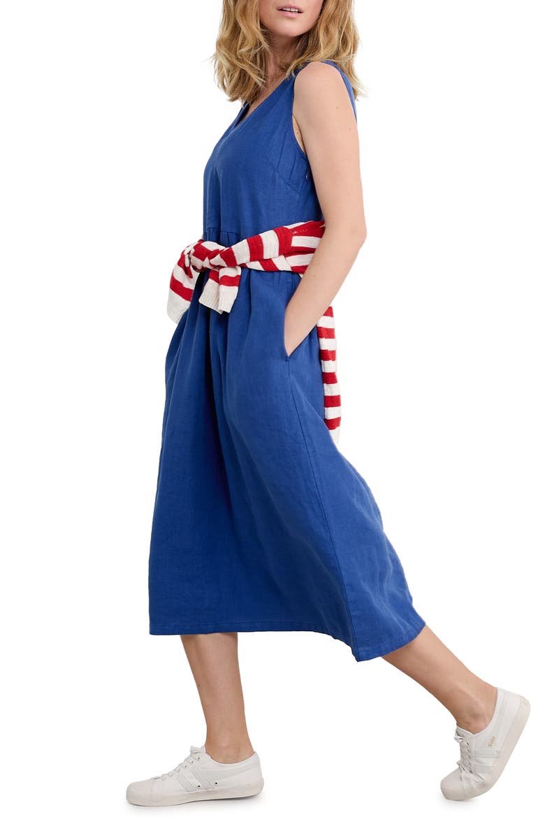 Seasalt Cornwall Lowland Heather Linen Dress, Alternate, color, Bright Marine