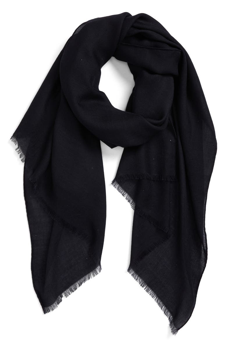 Akris Crystal Embellished Cashmere & Silk Scarf, Alternate, color, 279 Navy