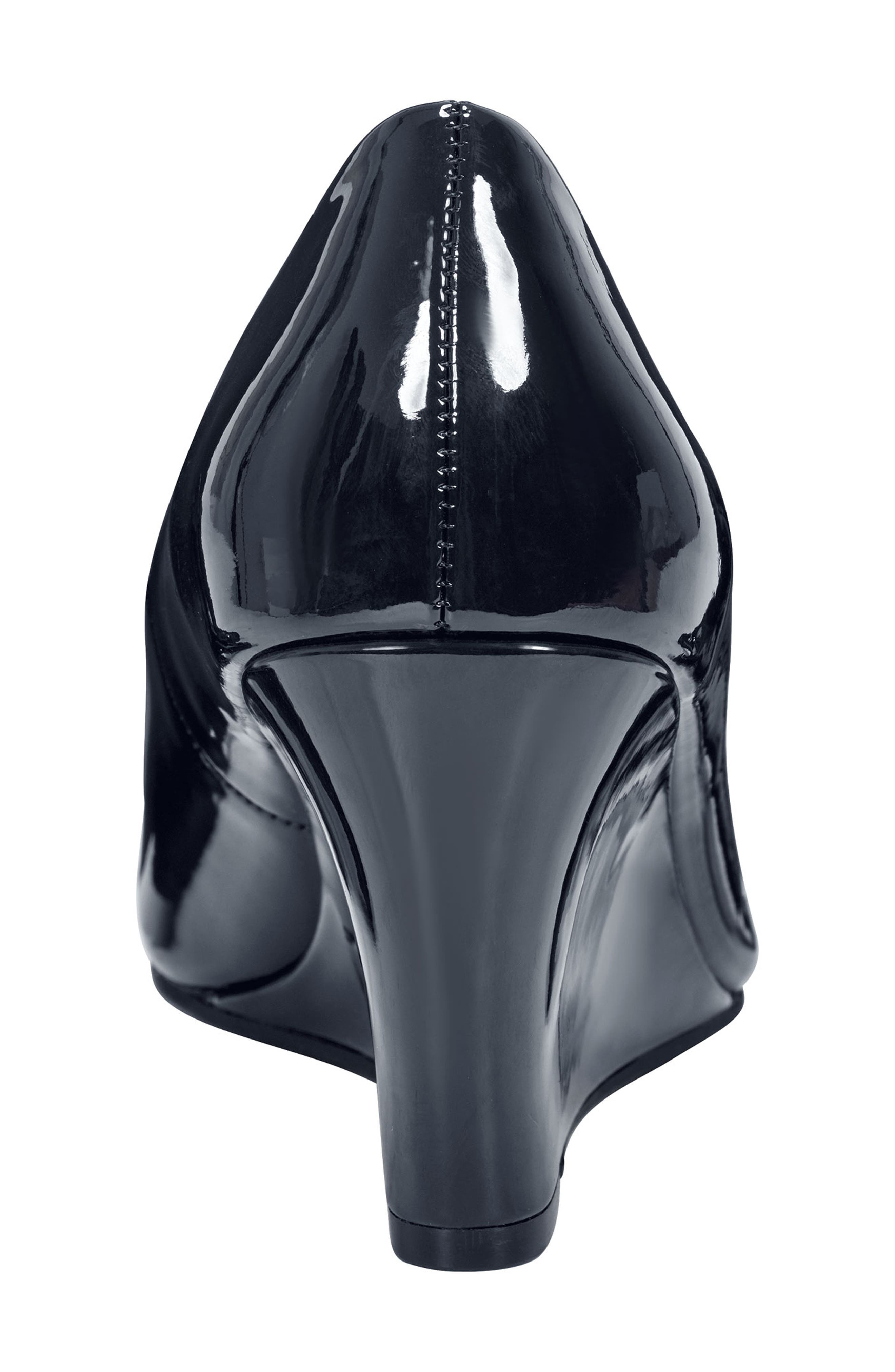 Bandolino Tuff Love Peep Toe Patent Wedge Pump, Alternate, color, Navy