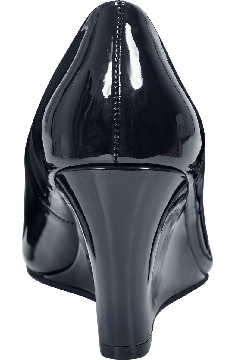 Bandolino Tuff Love Peep Toe Patent Wedge Pump, Alternate, color, Navy