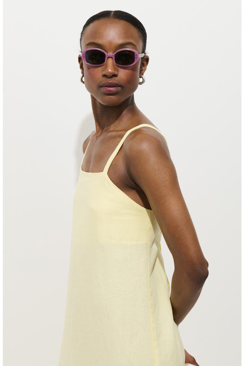 Maria Sleeveless Linen Midi Dress, Alternate, color, DOUBLE CREAM