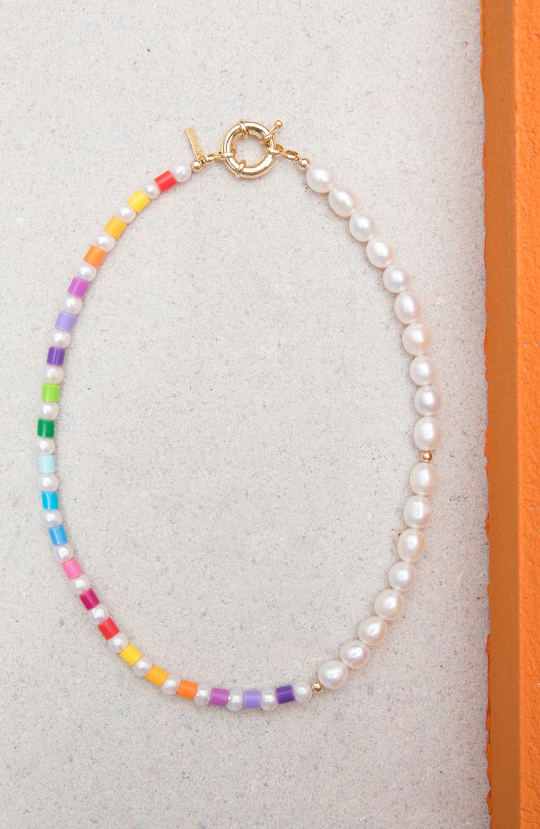 Éliou Thasos Bead & Baroque Pearl Necklace, Alternate, color, 