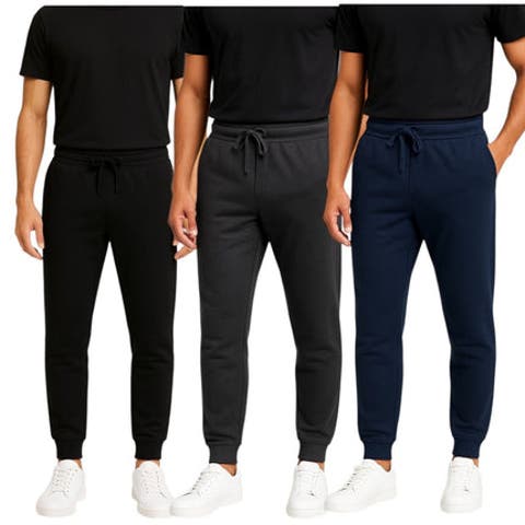 Mens 3 Pack Ghost Zipper Jogger Ultra Soft Fleece