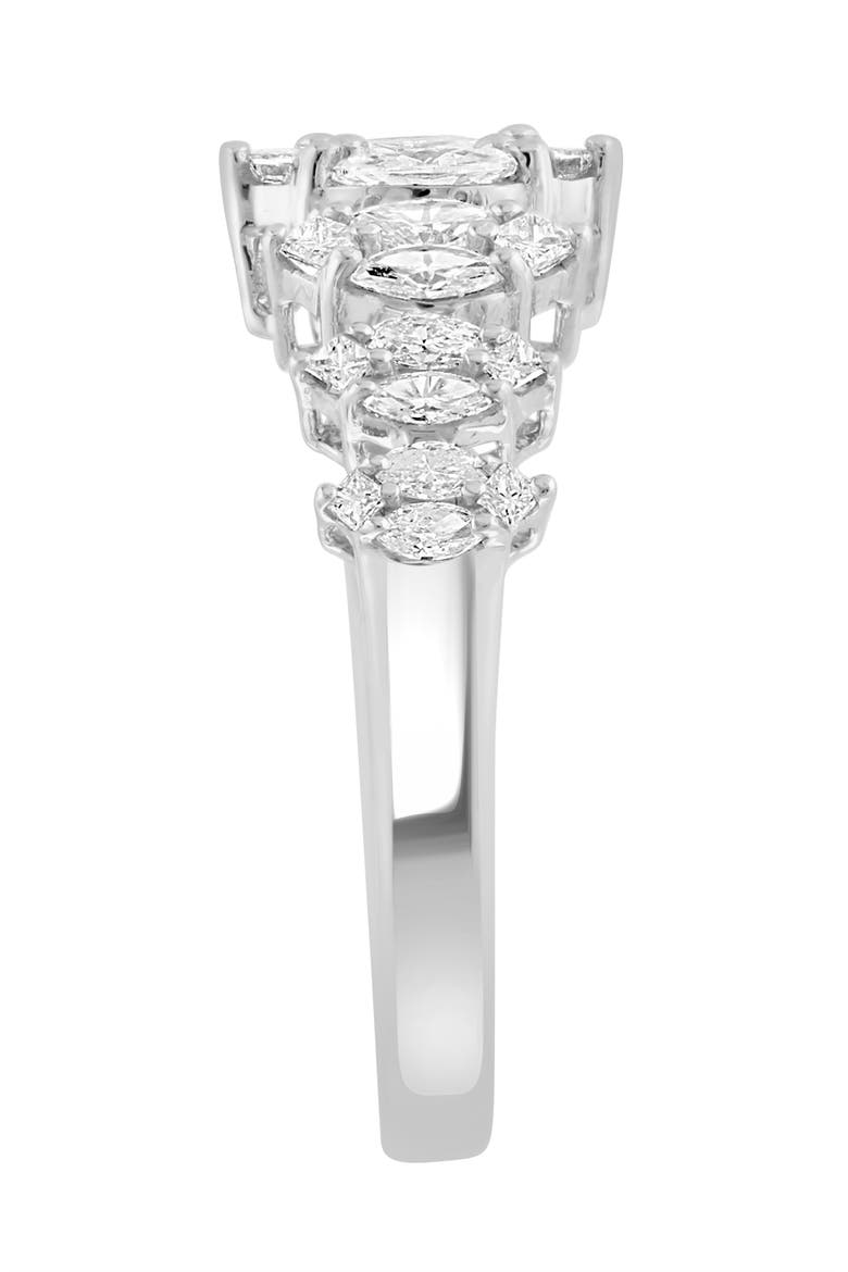 Marquise Diamond Crown Ring in 14K White Gold, Alternate, color, White