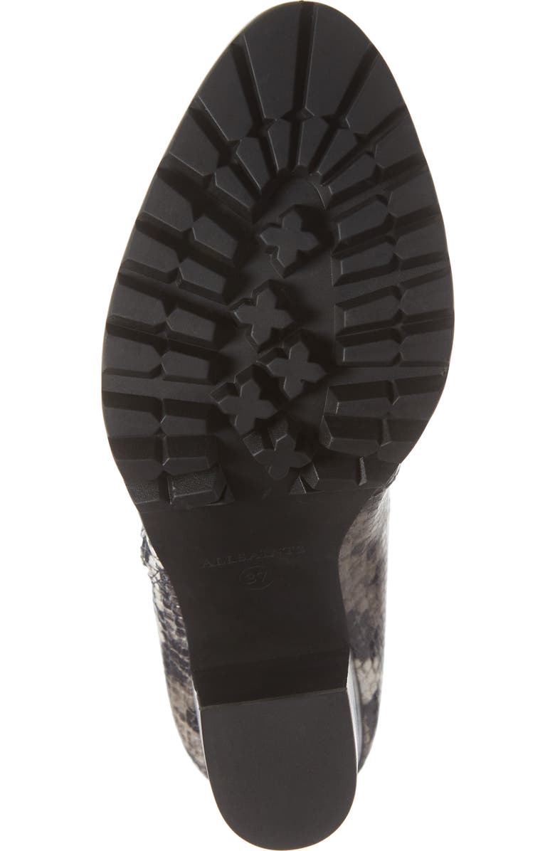 AllSaints Ana Bootie, Alternate, color, Black/ White Snake Leather