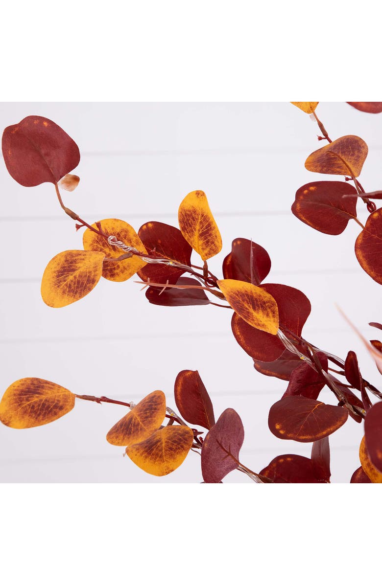 NEARLY NATURAL 4FT Prelit Autumn Eucalyptus Tree, Alternate, color, Orange